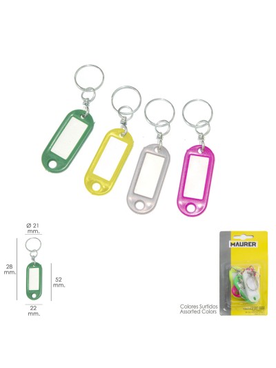 Llavero Portaetiquetas (Blister 4 piezas)