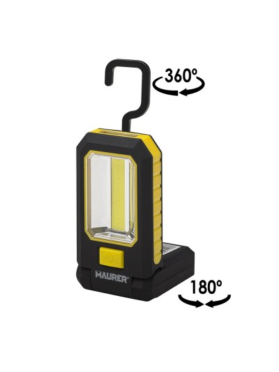 Linterna LED Profesional Multifunción Compacta Plegable A Pilas (3 AAA) 210 Lumenes 2 Modos de Iluminación Con Iman y Gancho