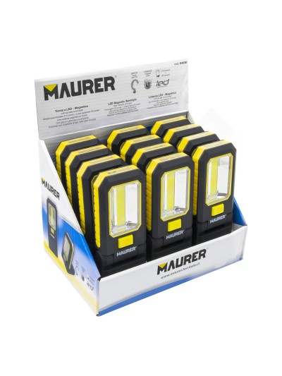 Linterna LED Profesional Multifunción Compacta Plegable A Pilas (3 AAA) 210 Lumenes 2 Modos de Iluminación Con Iman y Gancho