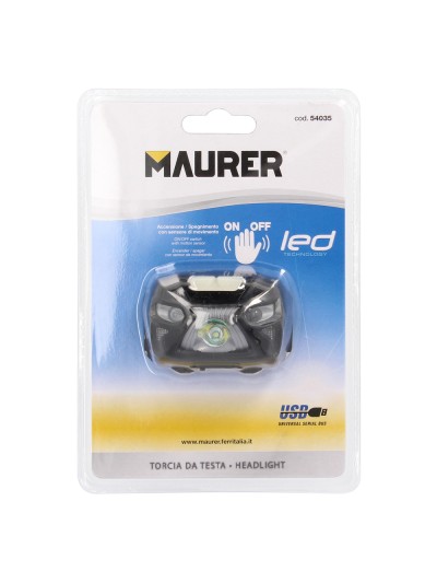 Linterna LED Frontal Cabeza Multifunción Con Bateria Recargable (1.200 mAh) 120 Lumenes Con Sensor Movimiento
