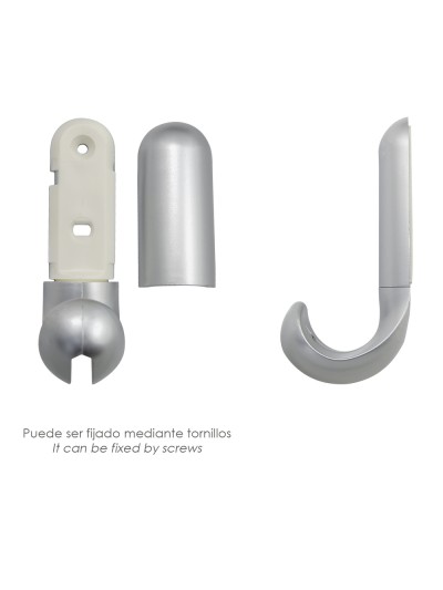 Colgador Adhesivo / Atornillable Plateado Mate