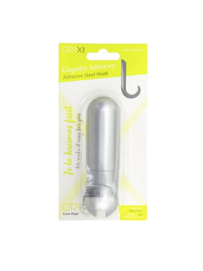 Colgador Adhesivo / Atornillable Plateado Mate