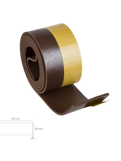 Burlete Umbral Autoadhesivo PVC Flexible Marron
