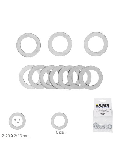 Adaptadores / Reductores Disco Corte Madera Ø 20 a Ø 13 mm. (Bolsa 10 piezas)