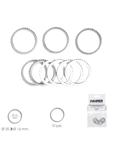Adaptadores / Reductores Disco Corte Madera Ø 20 a Ø 16 mm. (Bolsa 10 piezas)