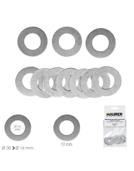 Adaptadores / Reductores Disco Corte Madera Ø 30 a Ø 16 mm. (Bolsa 10 piezas)