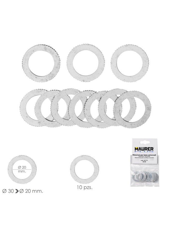 Adaptadores / Reductores Disco Corte Madera Ø 30 a Ø 20 mm. (Bolsa 10 piezas) Adaptadores / Reductores Disco Corte Madera Ø 30 a Ø 20 mm. (Bolsa 10 piezas)