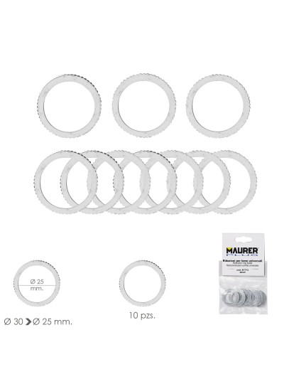 Adaptadores / Reductores Disco Corte Madera Ø 30 a Ø 25 mm. (Bolsa 10 piezas)