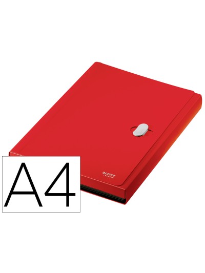 Carpeta leitz recycle clasificador fuelle polipropileno 5+1 compartimentos din a4 rojo