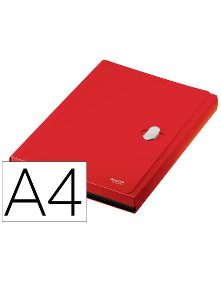 Carpeta leitz recycle clasificador fuelle polipropileno 5+1 compartimentos din a4 rojo