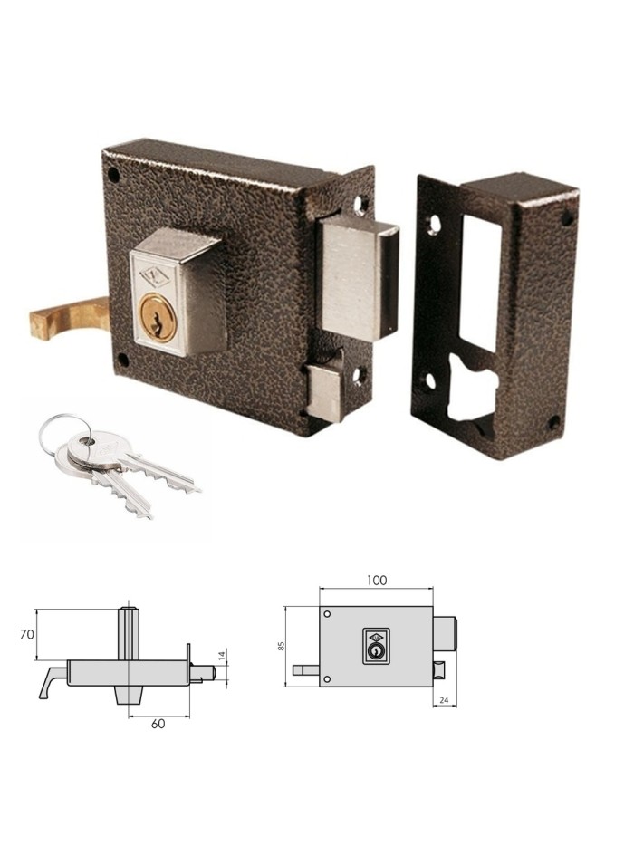 Cerradura CVL 7125AR / 100 / Hierro Esmaltado Izquierda Cilindro Perfil Cerradura CVL 7125AR / 100 / Hierro Esmaltado Izquierda Cilindro Perfil