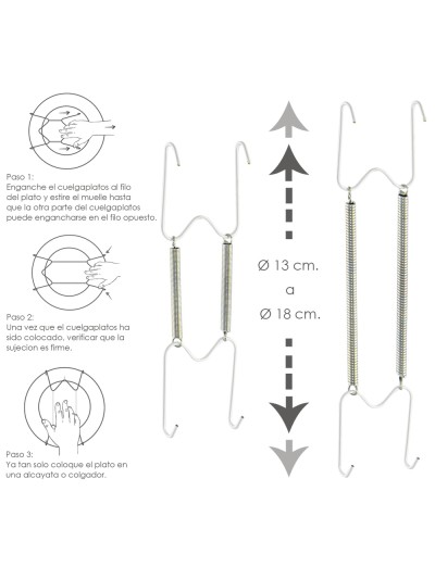 Cuelgaplatos Muelle Para platos de Ø 13 a 18 cm.
