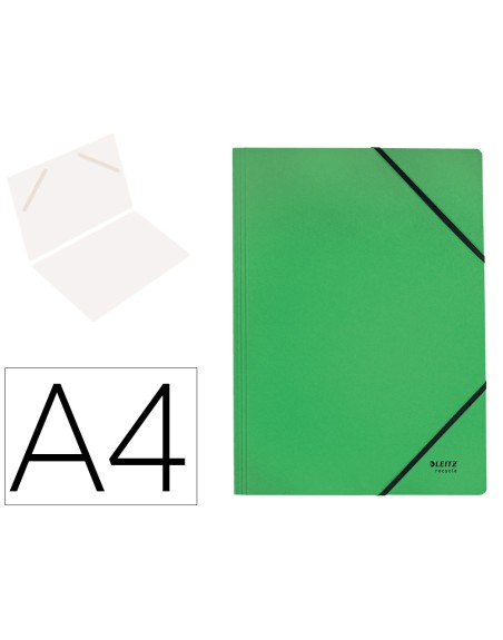 Carpeta leitz recycle gomas din a4 carton reciclable 100% verde