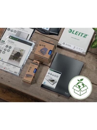 Carpeta leitz recycle gomas din a4 carton reciclable 100% azul