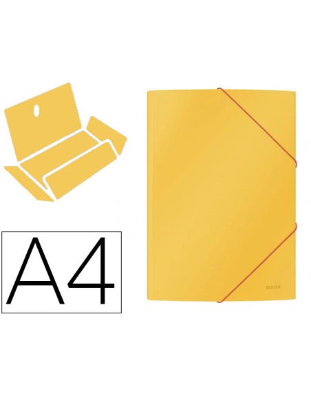 Carpeta leitz recycle gomas din a4 carton reciclable 100% amarillo