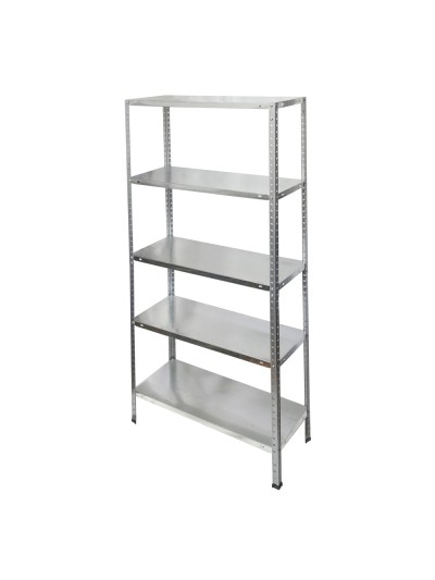 Estanteria Acero Galvanizado con 5 Baldas 150x75x30 cm. Baldas ajustables. Peso maximo 150 Kg.
