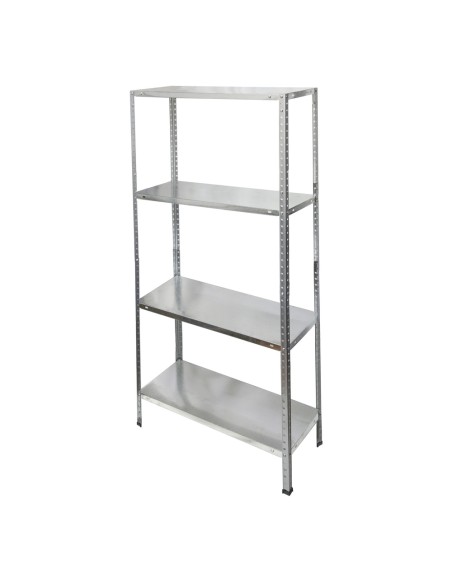 Estanteria Acero Galvanizado con 4 Baldas 150x75x30 cm. Baldas ajustables. Peso maximo 120 Kg.