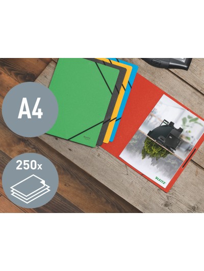 Carpeta leitz recycle gomas din a4 carton reciclable 100% amarillo