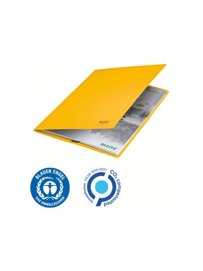 Carpeta leitz recycle gomas din a4 carton reciclable 100% amarillo