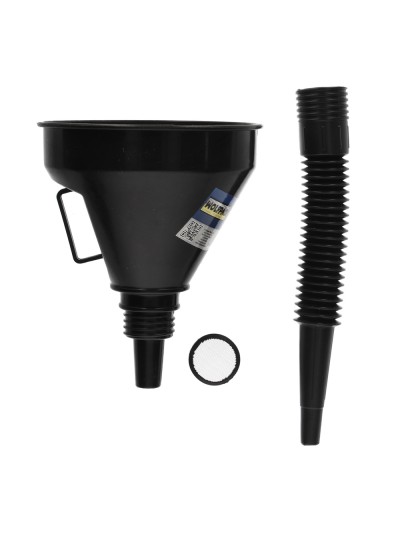 Embudo Boca Ancha Ø 145 mm.Con Prolongador Flexible y Filtro Metalico. Embudo gasoil, embudo gasolina, embudo combustible