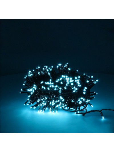 Guirnalda Luces Navidad 300 Leds Color Azul Hielo. Luz Navidad Interiores y Exteriores Ip44