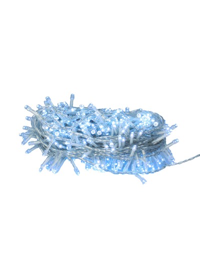 Guirnalda Luces Navidad 300 Leds Color Azul Hielo. Luz Navidad Interiores y Exteriores Ip44. Cable Transparente.