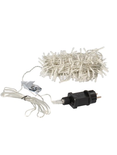 Guirnalda Luces Navidad 300 Leds Color Azul Hielo. Luz Navidad Interiores y Exteriores Ip44. Cable Transparente.