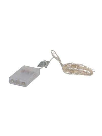 Guirnalda Luces Navidad Microled 60 Leds Color Blanco Calido.Luz navidad interiores IP20 A Pilas (3 AA No Incluidas)