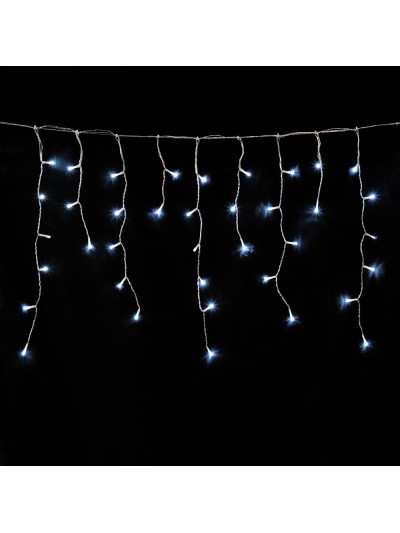 Guirnalda Luces Navidad Cortina 5x1 Metros 182 Leds Blanco Frio. Luz Navidad Interiores y Exteriores Ip44. Cable Transparente