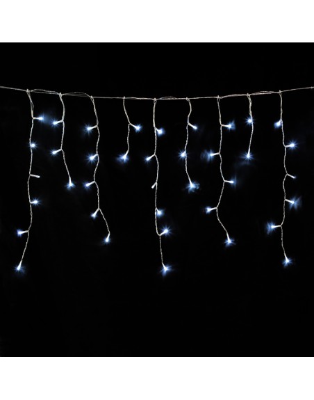 Guirnalda Luces Navidad Cortina 5x1 Metros 182 Leds Blanco Frio. Luz Navidad Interiores y Exteriores Ip44. Cable Transparente