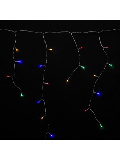 Guirnalda Luces Navidad Cortina 10x1 Metros 345 Leds Multicolor. Luz Navidad Interiores y Exteriores Ip44. Cable Transparente