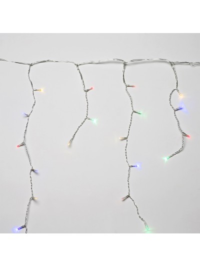Guirnalda Luces Navidad Cortina 10x1 Metros 345 Leds Multicolor. Luz Navidad Interiores y Exteriores Ip44. Cable Transparente