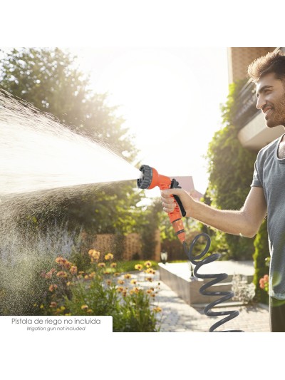 Manguera  Extensible Espiral Autoenroscable Para Riego Jardin Con Conectores 15 Metros