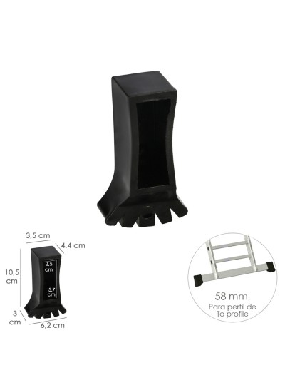 Contera Larguero Escalera 2 y 3 tramos /  Escalera Multiposicional con Perfil 58 mm. Versión 2019