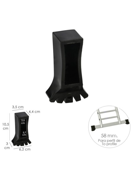Contera Larguero Escalera 2 y 3 tramos /  Escalera Multiposicional con Perfil 58 mm. Versión 2019