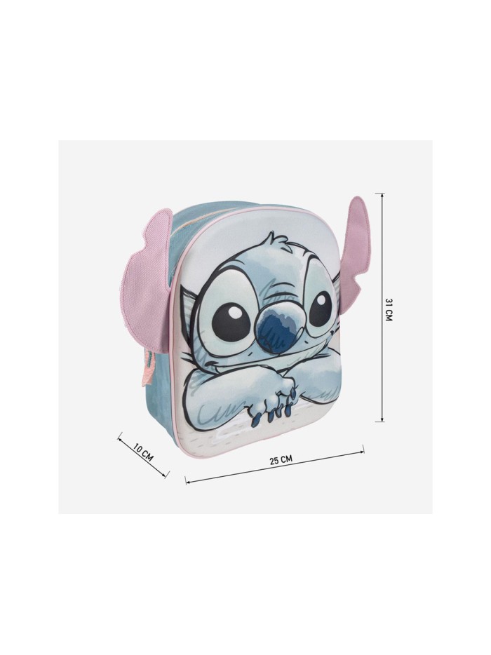 Mochila infantil 3d aplicaciones stitch 220x270x100 mm Mochila infantil 3d aplicaciones stitch 220x270x100 mm