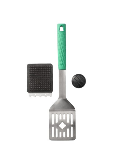 Espatula Con Cepillo Rascador Para Barbacoa 41,5 cm.