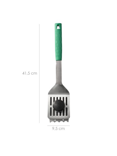 Espatula Con Cepillo Rascador Para Barbacoa 41,5 cm.