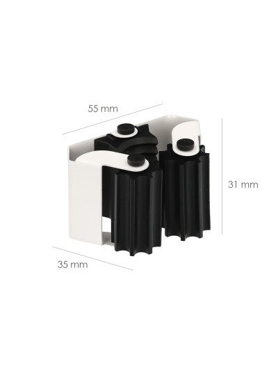 Colgador Adhesivo / Atornillable Para Escobas, Fregonas, Cepillos, Recogedores (Blister 2 piezas)