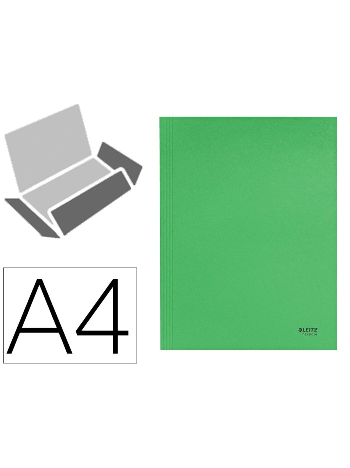 Subcarpeta leitz recycle con tres solapas din a4 carton 100% reciclable verde Subcarpeta leitz recycle con tres solapas din a4 carton 100% reciclable verde