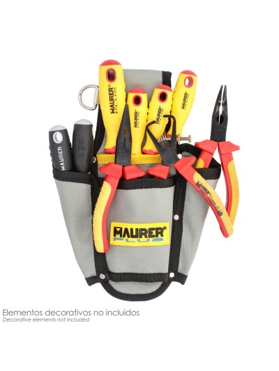 Funda Bolsa Porta Herramientas Para Cinturon Con 4 Bolsillos. Portaherramientas Electricista Multibolsillos Poliester