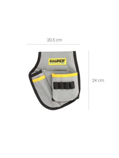 Funda Bolsa Porta Herramientas Para Cinturon Con 3 Bolsillos y 4 Elasticos. Portaherramientas Electricista Multibolsillos
