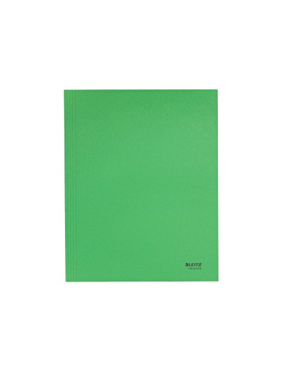 Subcarpeta leitz recycle con tres solapas din a4 carton 100% reciclable verde