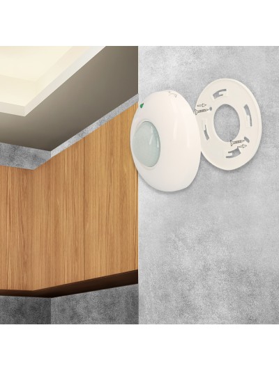 Detector De Movimiento Por Infrarrojos Con Sensor Crepuscular 360°. Ajustable
