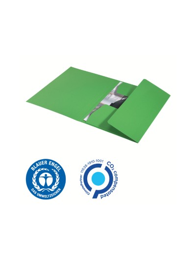 Subcarpeta leitz recycle con tres solapas din a4 carton 100% reciclable verde