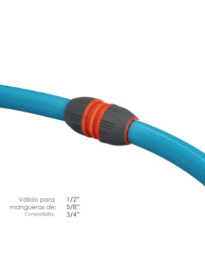 Reparador Universal Mangueras 1/2" 5/8" y 3/4". Facil de usar, Plastico Soft Touch.