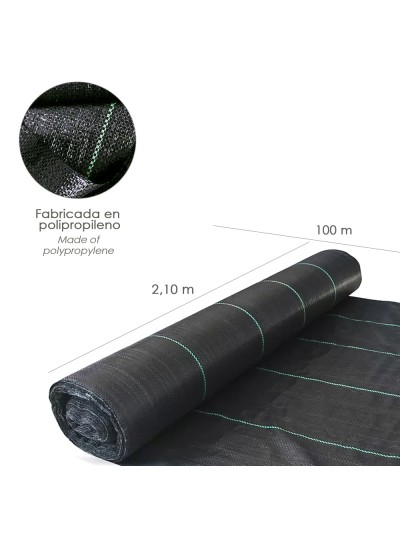 Malla Antihierbas (Rollo 2,1x100 Metros) Malla Anti Maleza, Malla Geotextil Jardin, Tela Anti Hierbas Jardin,