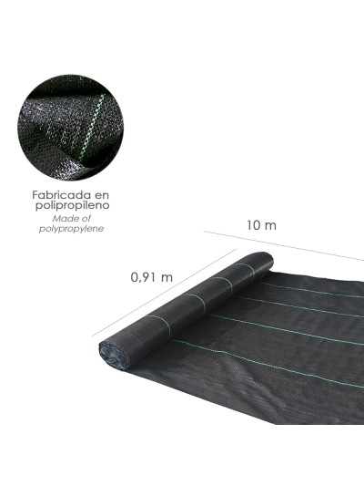 Malla Antihierbas (Rollo 0,9x10 Metros) Malla Anti Maleza, Malla Geotextil Jardin, Tela Anti Hierbas Jardin,