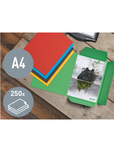 Subcarpeta leitz recycle con tres solapas din a4 carton 100% reciclable azul