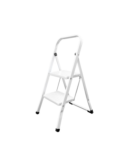 Escalera Domestica Acero 2 Peldaños, Escalerilla Blanca